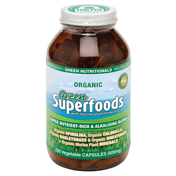 Microrganics Green Nutritionals Green Superfoods 600mg 250vc