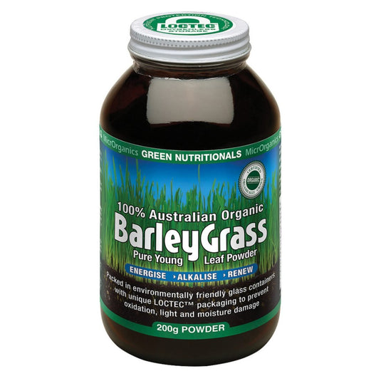 Microrganics Green Nutritionals Australian Organic Barleygrass pwd 200g