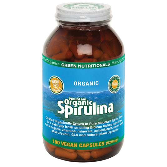 Microrganics Green Nutritionals Mountain Organic Spirulina 520mg 180vc