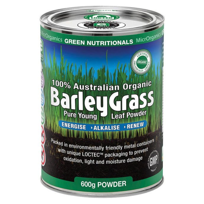 Microrganics Green Nutritionals Australian Organic Barleygrass pwd 600g
