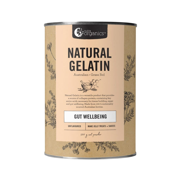 Nutra Organics Natural Gelatin (Gut Digestive Health) Unflavoured 500g Powder