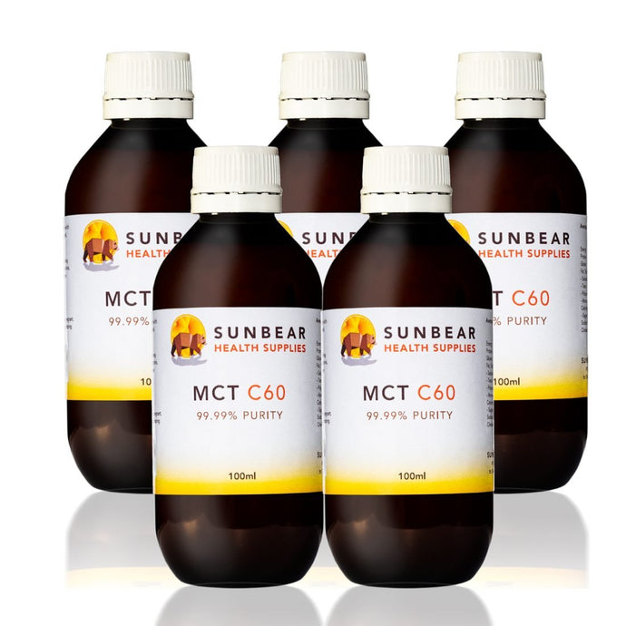 C60 MCT - Premium MCT with 99.99% Carbon 60 - 100ml x 5